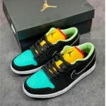 Air Jordan 1 Low Black Aurora Green Laser Orange(Master Quality)