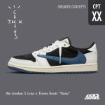 NIKE JORDAN RETRO 1 LOW TRAVIS SCOTT  “NAVY” (Master Quality)