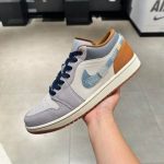 Air jordan 1Low se phantom Repaired denim swoosh (Master Quality)